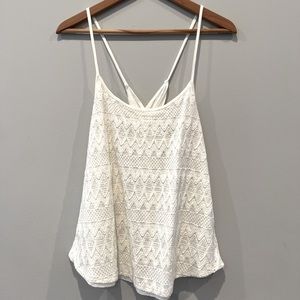 American Eagle White Knit Tank